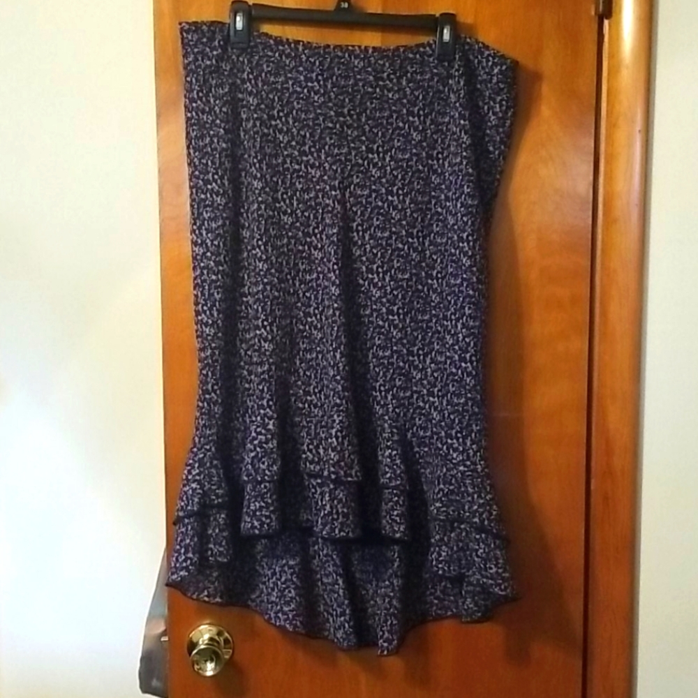 Lane Bryant navy floral hi/lo mermaid skirt 18/20